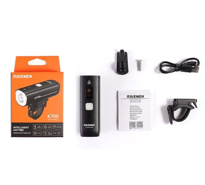 Велосипедна фара Ravemen K700 (700 lm, 2200 mAh) з датчиками освітленостіВелосипедна фара Ravemen K700 (700 lm, 2200 mAh) з датчиками освітленості фото