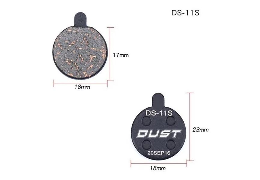 Колодки гальмiвнi полуметал пiд дисковi гальма DUST DS-11S BRS-023 фото