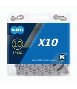 Ланцюг KMC X10 Silver 10 шв. 114 ланок з замкомЛанцюг KMC X10 Silver 10 шв. 114 ланок з замком фото