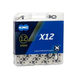 Ланцюг KMC X12 Silver/Black 126 ланок з замкомЛанцюг KMC X12 Silver/Black 126 ланок з замком фото